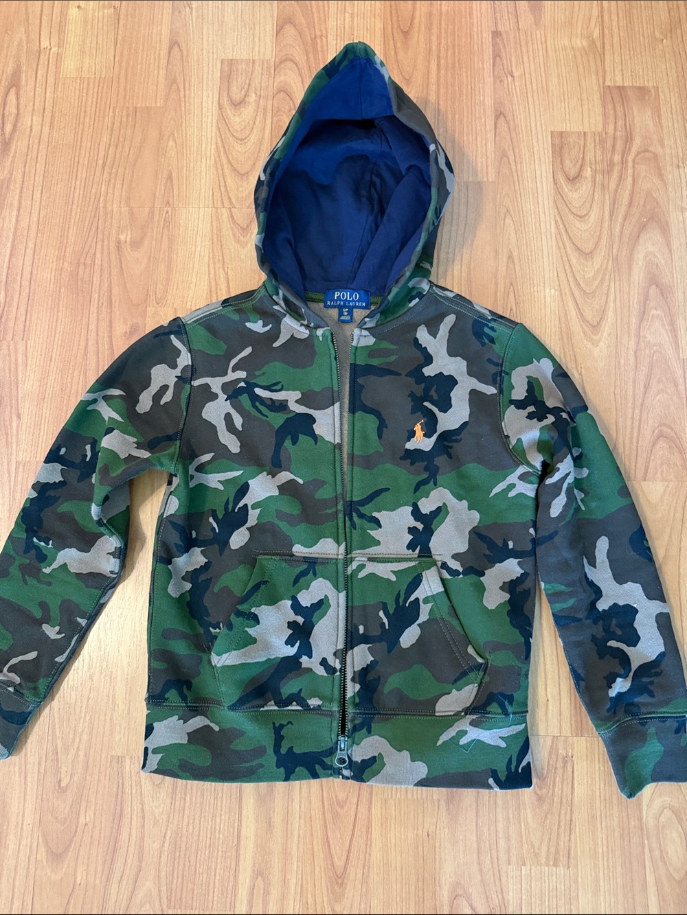 Polo by Ralph Lauren Boys' Green & Navy Camo Zip Hoodie - Picture 1 of 5